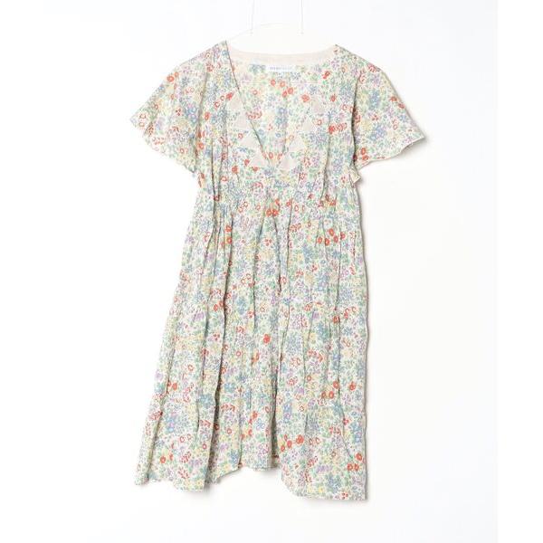 「SEE BY CHLOE」 花柄半袖ワンピース 38 グリーン レディース