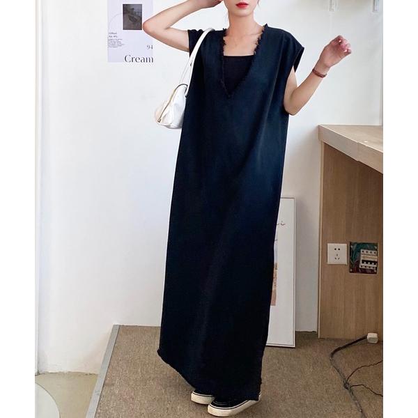 「AsRiRe」 ノースリーブワンピース M ブラック レディース