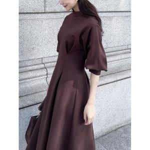 「HALUHIROINE」 7分袖ワンピース FREE ダークブラウン レディース