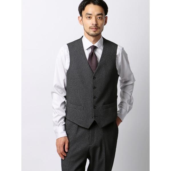 スーツ ベスト スマみえレジレ ウォッシャブル ストレッチ 防シワ CROSS MOVA バーズアイ
