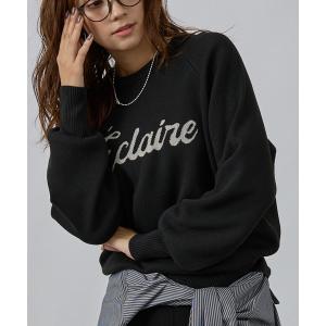 ニット セーター 「追加生産」ロゴジャガードニット レディース