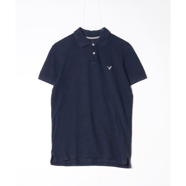 「American Eagle」 半袖ポロシャツ S ネイビー メンズ