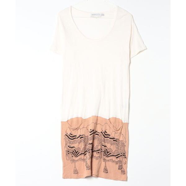 「SEE BY CHLOE」 半袖ワンピース 38 ベージュ レディース