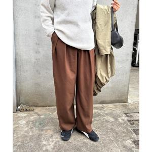 スラックス パンツ 「M/Lサイズ展開」ツータック起毛スラックスパンツ レディース