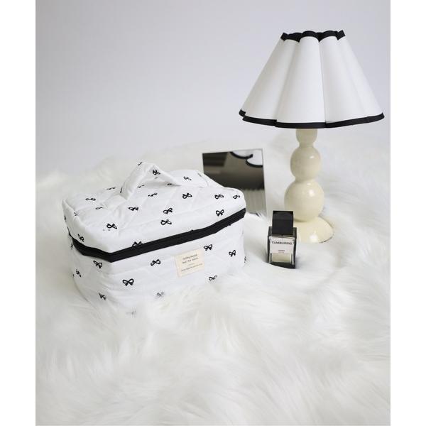 ポーチ リボンキルティングポーチ ビッグサイズ レディース