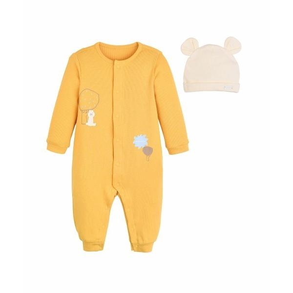 カバーオール アウター 「2点セット」ベアリブ長袖カバーオール＆帽子 キッズ 子供服 男の子 女の子