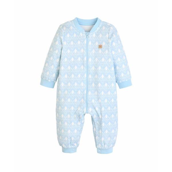 カバーオール アウター ブルーダイヤ柄ZIP長袖カバーオール キッズ 子供服 男の子 女の子