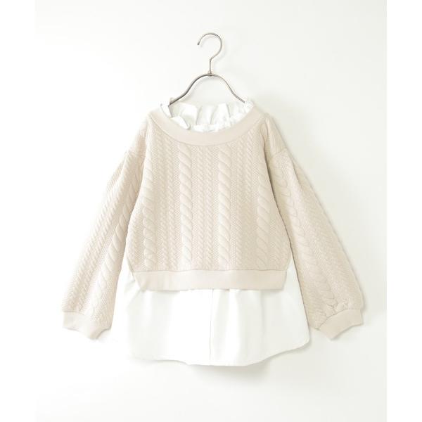 ブラウス シャツ フクレジャカード襟フリルシャツレイヤープルオーバー（120~160cm） キッズ ...