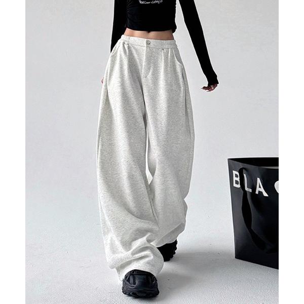パンツ バレルレッグワイドスウェットパンツ / ルーズシルエット 韓国 空港コーデ ボトム レディー...