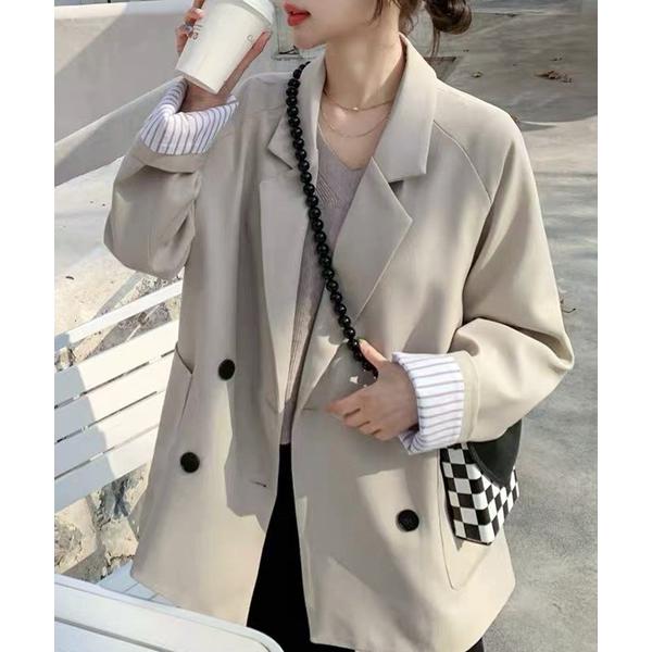 ジャケット テーラードジャケット ルーズ オーバーシルエット ダブルテーラードジャケット/韓国 キレ...