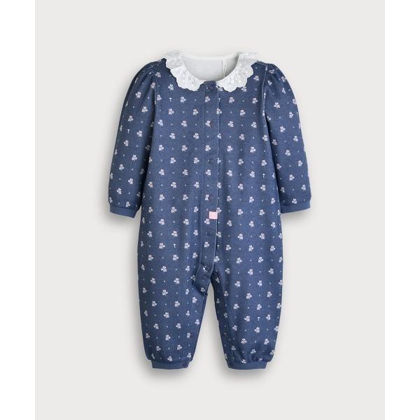 カバーオール アウター アンティークフラワーダブルフェイス長袖カバーオール キッズ 子供服 女の子