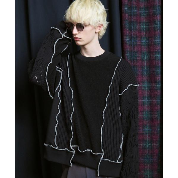 セーター ニット 「UNISEX」Sweat Docking Mellow Knit/スウェットドッ...