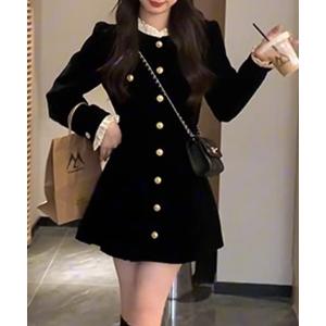 パーティードレス ワンピース ゴールドボタン ベ...の商品画像