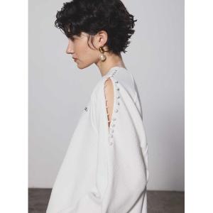 tシャツ ショルダーボタンワッフルロンT レディース