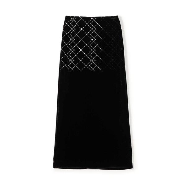 スカート ダイアモンドゲージエンブロイダリー マキシスカート