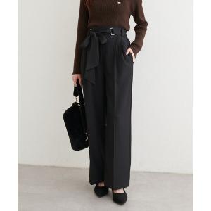 スラックス パンツ ウエストリボン付センタープレスパンツ レディース｜ZOZOTOWN Yahoo!店
