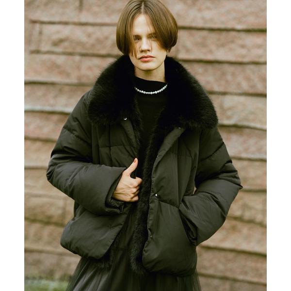 ダウンコート ダウンジャケット ファーカラーショートダウンコート レディース