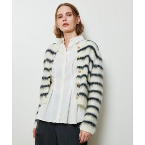 カーディガン シャギーニットカーディガン レディース