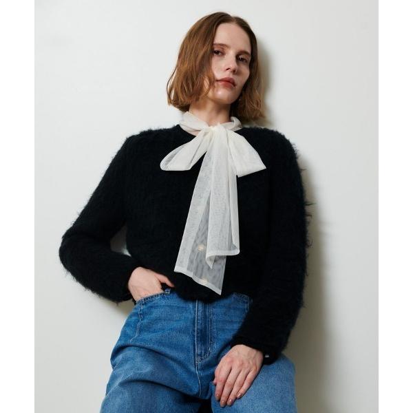 カーディガン シャギーニットカーディガン レディース