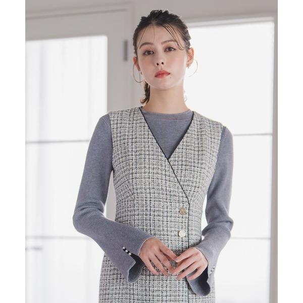 ニット セーター 2025秋冬新作 ラメ配色フレア袖ハイネックニット レディース