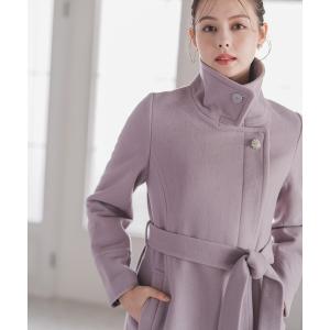 コート チェスターコート 2025秋冬新作 ブローチ付きスタンドカラー3wayコート レディース