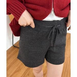 パンツ ネップニットショートパンツ レディース