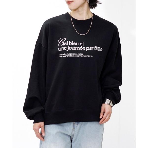 トレーナー スウェット 裏毛ロゴプリントスウェット レディース