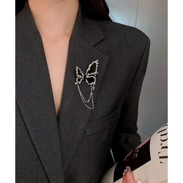 ブローチ チェーンラペルピン レディース