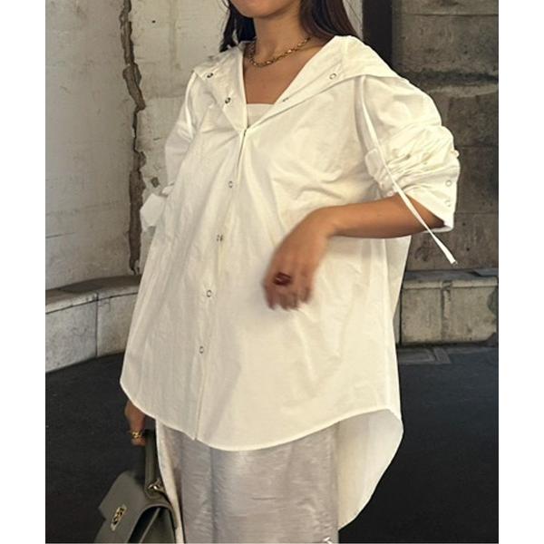 ブラウス シャツ NYLON HOODED SHIRT(ナイロンフードシャツ) レディース
