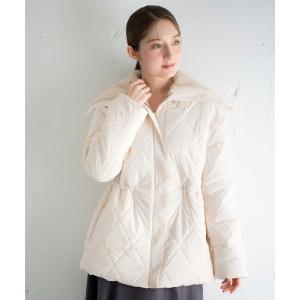 コート アウター ファー襟付き中綿コート レディース