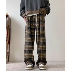 パンツ SBG タータンチェック ワイドシルエットパンツ メンズ