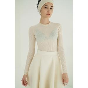 ニット セーター CLANE SHEER RIB KNIT TOPS  19106-2252 レディース