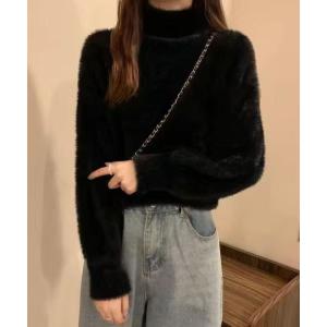 ニット セーター タートルネックシャギーニット レディース