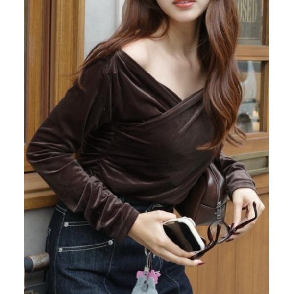 tシャツ ソフティーカットオフショルトップス 秋服 冬服 レディース