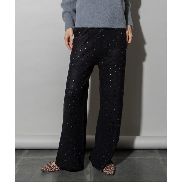パンツ スパンコール　ニットパンツ レディース