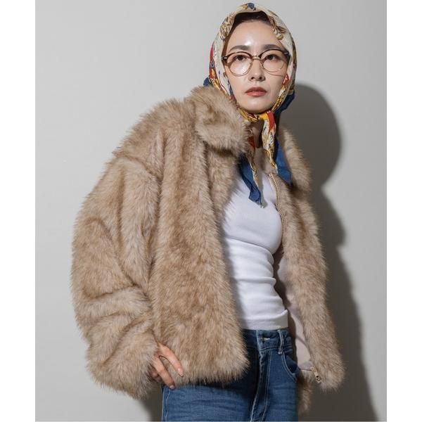 コート アウター リッチファー　ショートブルソン レディース