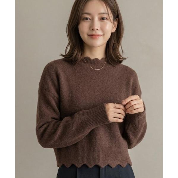 ニット セーター ドロップショルダー ヘムラインアクセントニット レディース