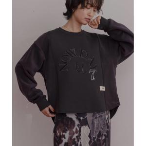 サガラ刺繍切り替えトップス レディース