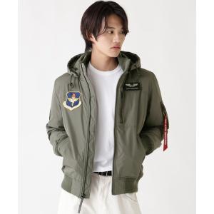 ブルゾン アウター Alpha Industries/アルファインダストリーズ/PATCHED HOODED RIB FLIGHT JACKET/パッ