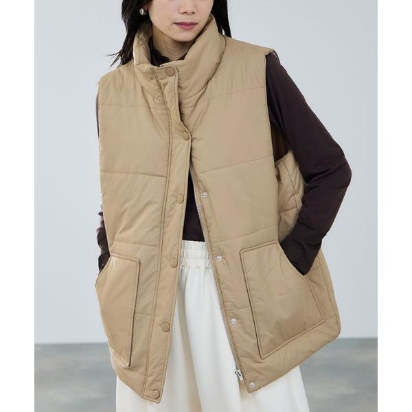 コート アウター milli de l'air 中綿ベルテッドハイネックベスト レディース