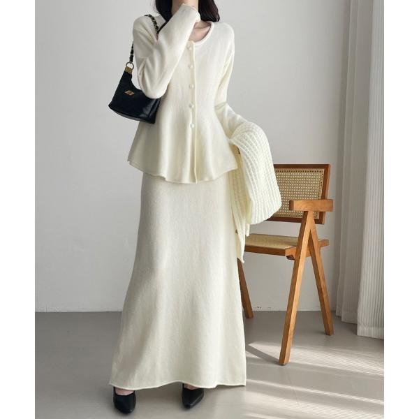 セットアップ ペプラムブラウス＆Iラインロングスカート セットアップ レディース