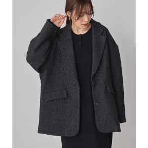 コート アウター ヘリンボーン ジャケットコート レディース