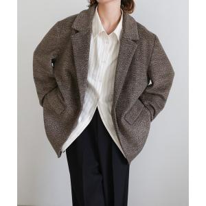 ジャケット テーラードジャケット メランジオーバーサイズテーラードジャケット レディース