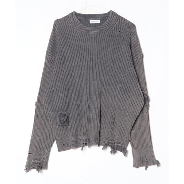 セーター ニット Distressed Ribbed Knit Top / クラッシュブリーチニット...