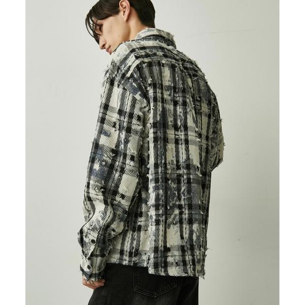 シャツ Paint-Splashed Damage Check Shirt / ペイントクラッシュチ...