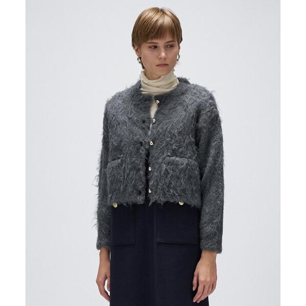 カーディガン 「手洗い可」ウェーヴシャギークロップドカーディガン レディース