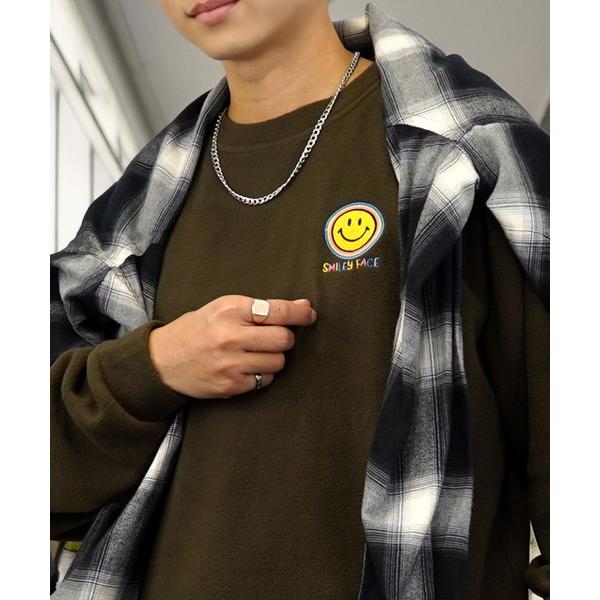 トレーナー スウェット フリース トレーナー 刺繍 ワンポイント 長袖 裏起毛 ワイドシルエット メ...