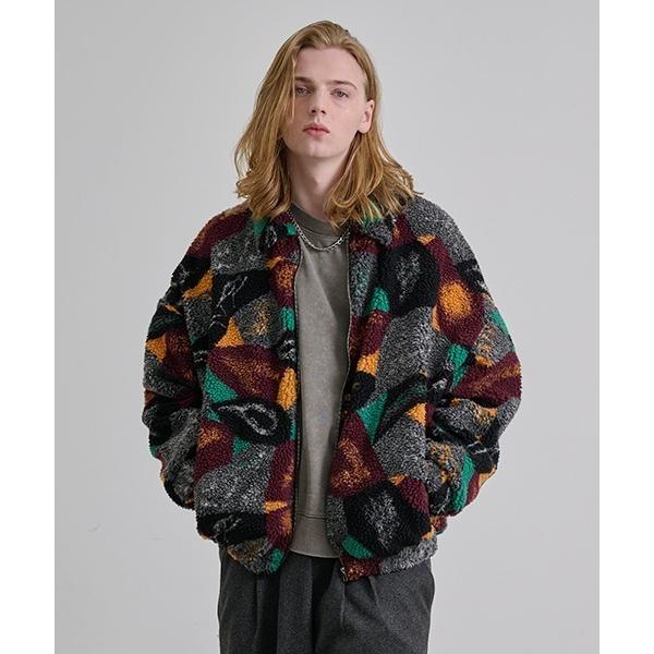 ブルゾン アウター Revo. ジャガード ボア ジップアップ ジャケット メンズ レディース