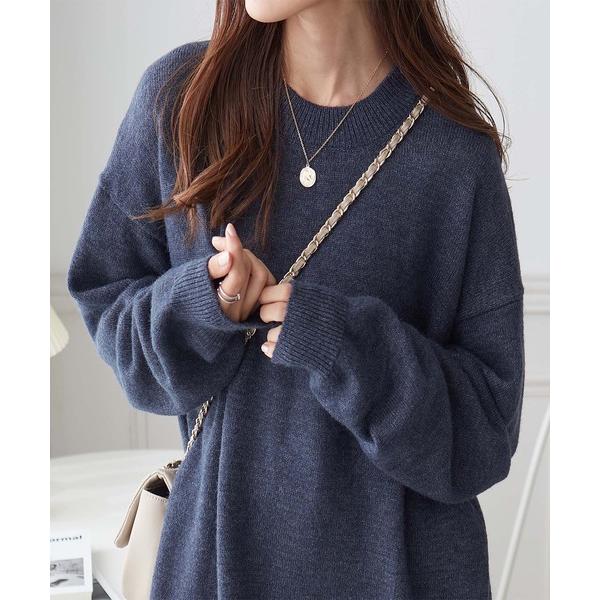 ニット セーター ルーズサイジングメランジニット レディース