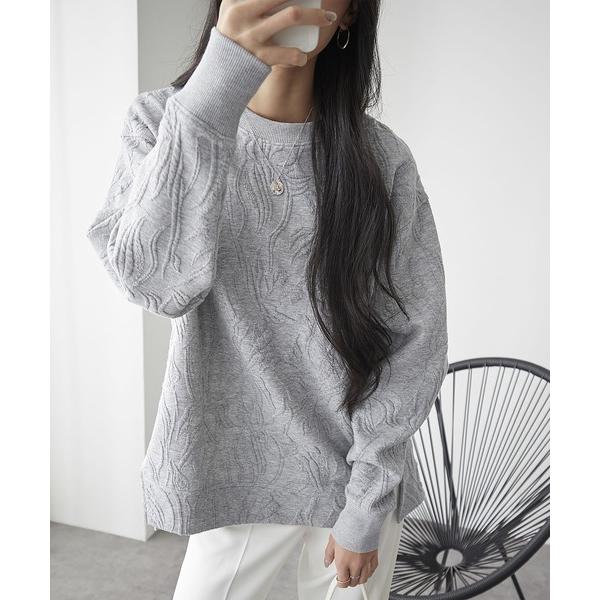 トレーナー スウェット 花柄ジャカードスウェット レディース